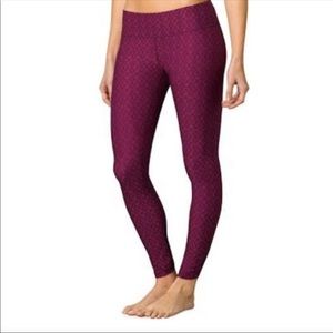 PrAna Misty Yoga Viola Purple Pink Jacquard Full Length Leggings